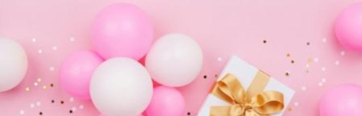 Christening decorations - ballons and presents